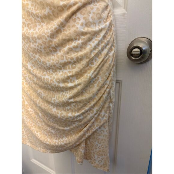 Nine West Light Yellow Animal Print Dress. Size XL - Picture 6 of 7